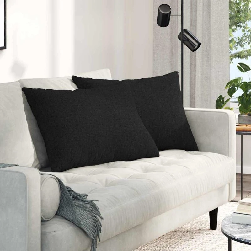vidaXL Sofapuder 2 stk, 70 x 50 cm, Sort, Stof