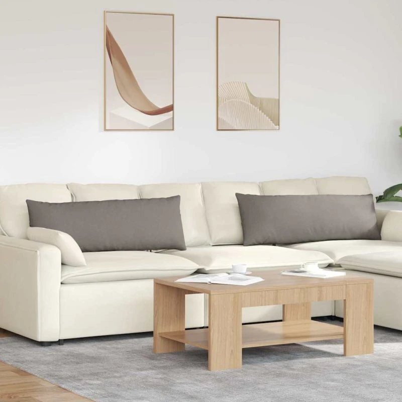 vidaXL Sofapuder 2 stk Gråbrun 120 x 40 cm Stof