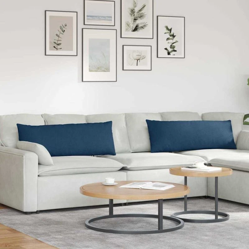 vidaXL Sofapuder 2 stk, Blå, 120 x 40 cm