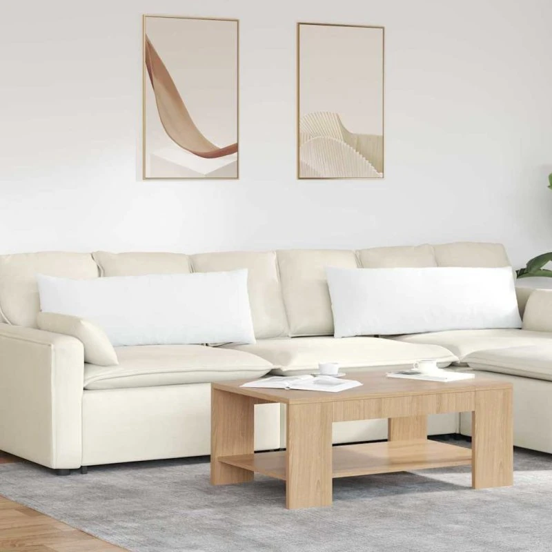 vidaXL Sofapuder 2 stk 120 x 40 cm Hvid Stof