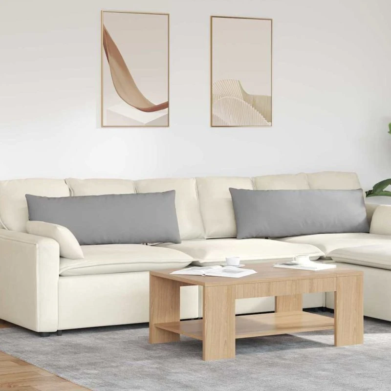 vidaXL Sofapuder 2 stk, 120 x 40 cm, Skygrå, Stof
