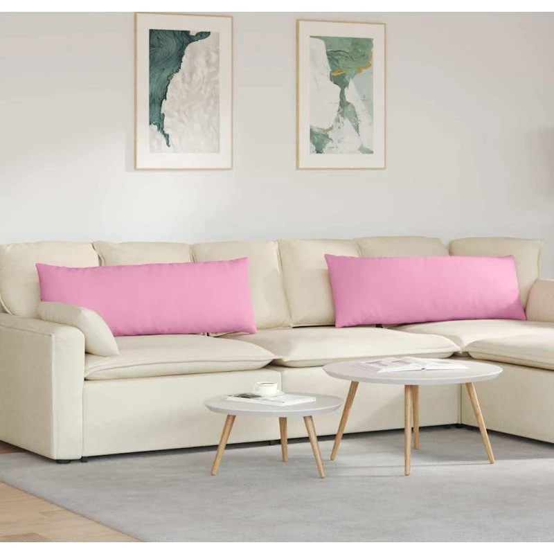 vidaXL Sofapuder 2 stk Lyserød 120 x 40 cm Stof