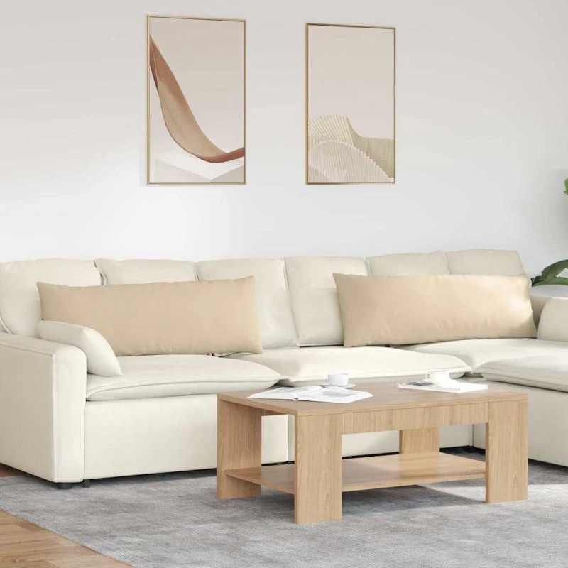 vidaXL Sofapuder 2 stk Creme 120 x 40 cm Stof