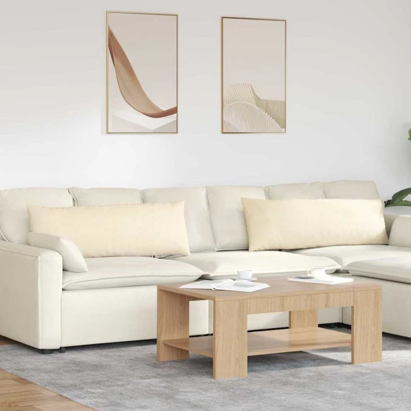 vidaXL Sofapuder 2 stk Creme 120 x 40 cm Velourstof