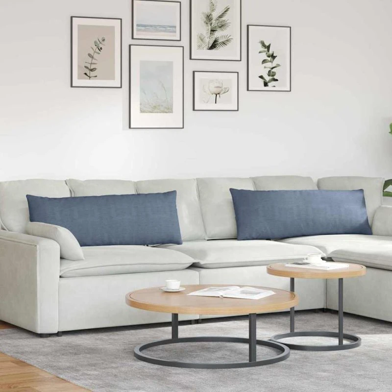 vidaXL Sofapuder 2 stk, Blå, 120 x 40 cm, Velourstof