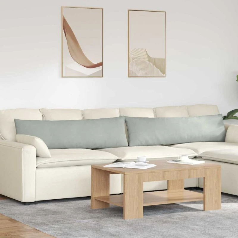 vidaXL Sofapuder 2 stk Lysegrå 145 x 40 cm Velourstof