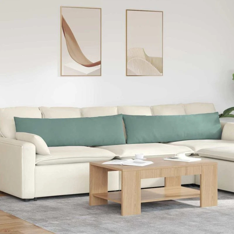 vidaXL Sofapuder 2 stk Havgrøn 145 x 40 cm Velourstof