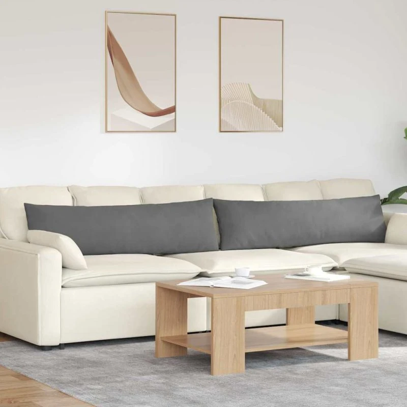 vidaXL Sofapuder 2 stk Mørkegrå 145 x 40 cm Stof