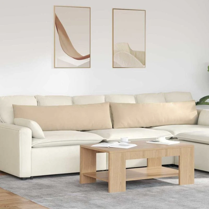 vidaXL Sofapuder 2 pcs Creme 145 x 40 cm Stof
