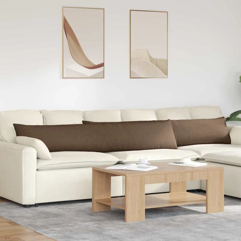 vidaXL Sofapuder 200 x 40 cm Brun Stof