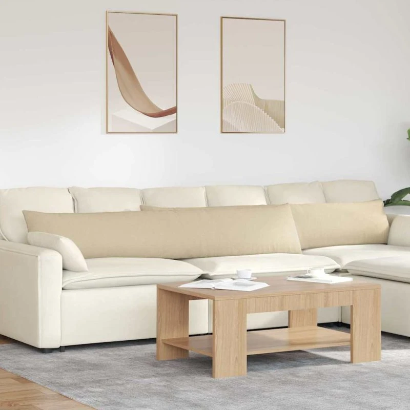 vidaXL Sofapuder 2 stk, Creme, 200 x 40 cm