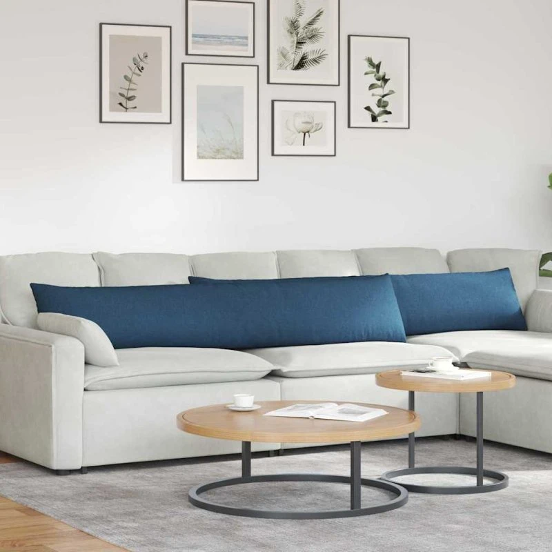 vidaXL Sofapuder 2 stk, Blå, 200 x 40 cm