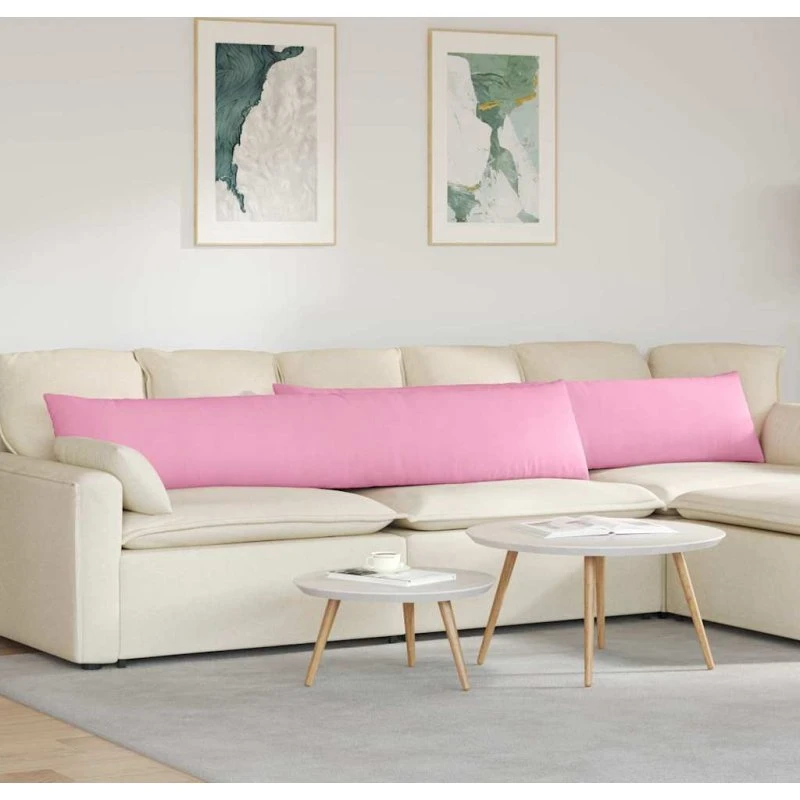 vidaXL Sofapuder 2 pcs Lyserød 200 x 40 cm Stof