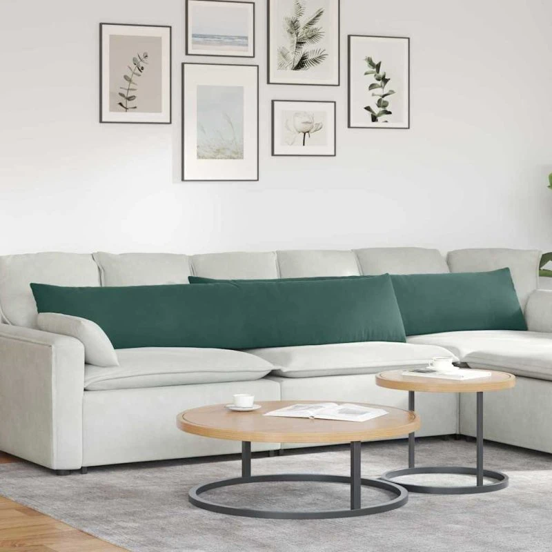 vidaXL Sofapuder 2 stk, Mørkegrøn, 200 x 40 cm, Velourstof