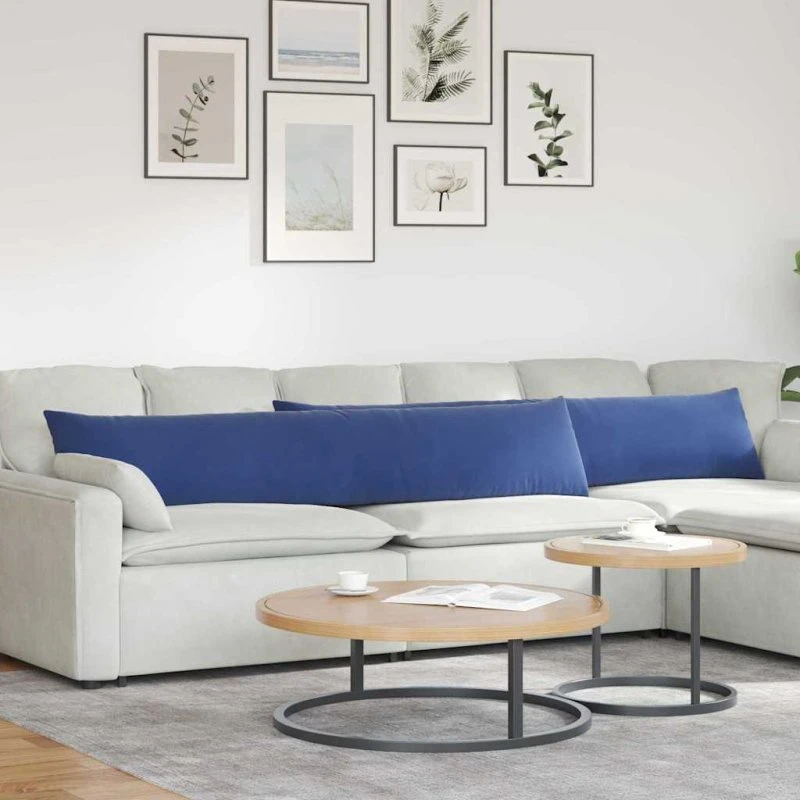 vidaXL Sofapuder 2 stk Politi blå 200 x 40 cm Velourstof