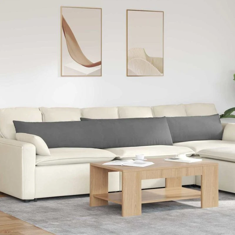 vidaXL Sofapuder 2 stk Mørkegrå 200 x 40 cm Stof