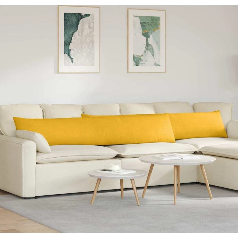 vidaXL Sofapuder 2 stk Lys Gul 200 x 40 cm Velourstof
