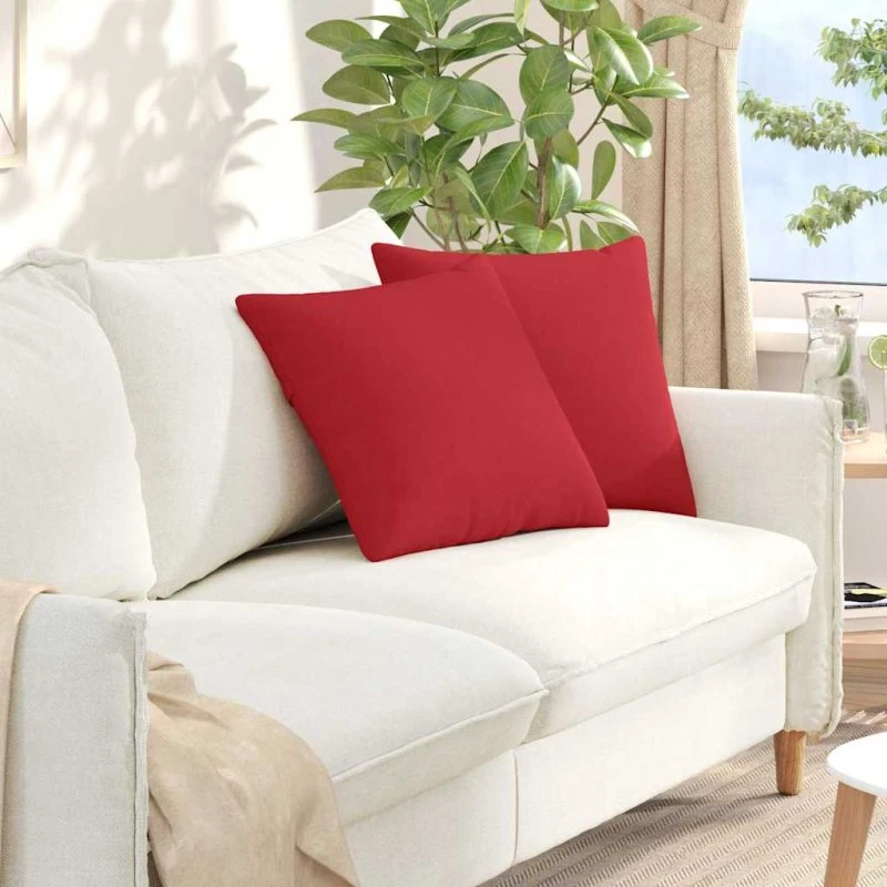 vidaXL Sofapuder 2 stk Rød 45 x 45 cm Stof
