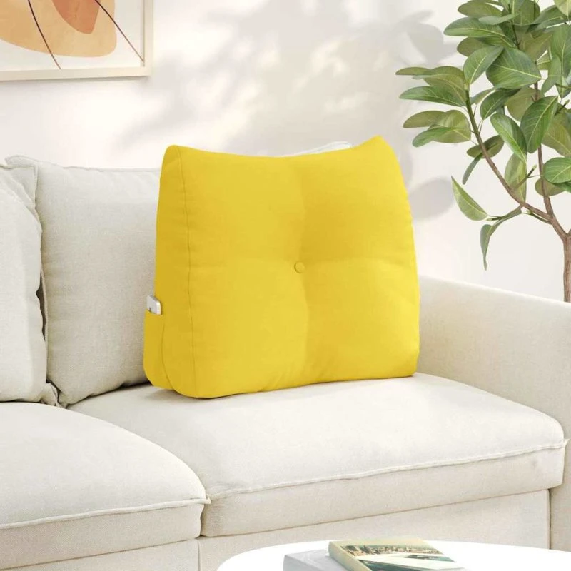 vidaXL Rygpude Lys Gul 60 x 24 x 50 cm