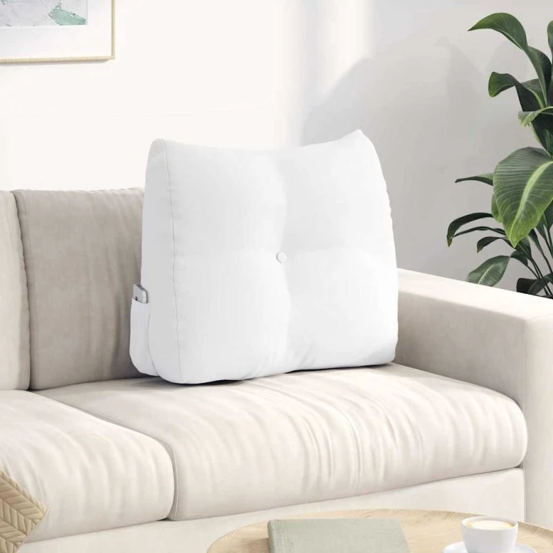 vidaXL Rygpude Hvid 60 x 24 x 50 cm Stof