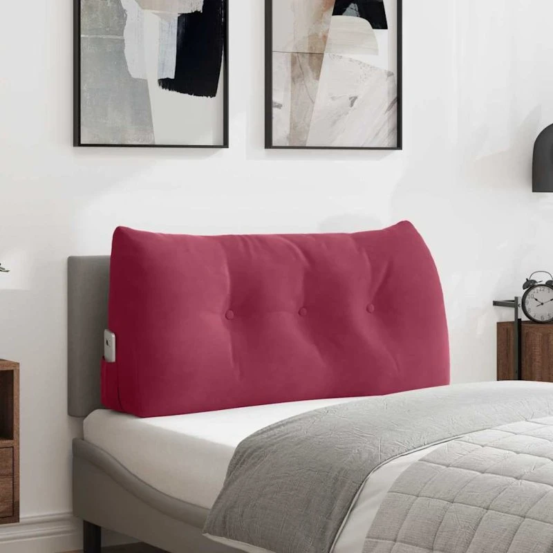 vidaXL Rygpude Vinrød 100 x 24 x 50 cm Fløjl