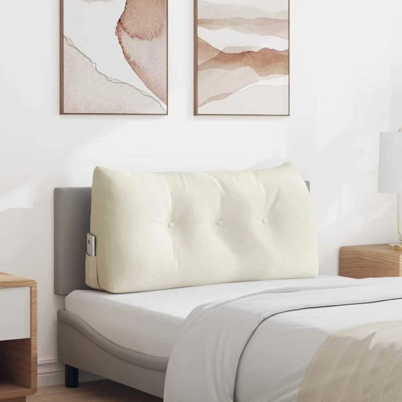 vidaXL Rygpude Creme 100 x 24 x 50 cm Fløjl