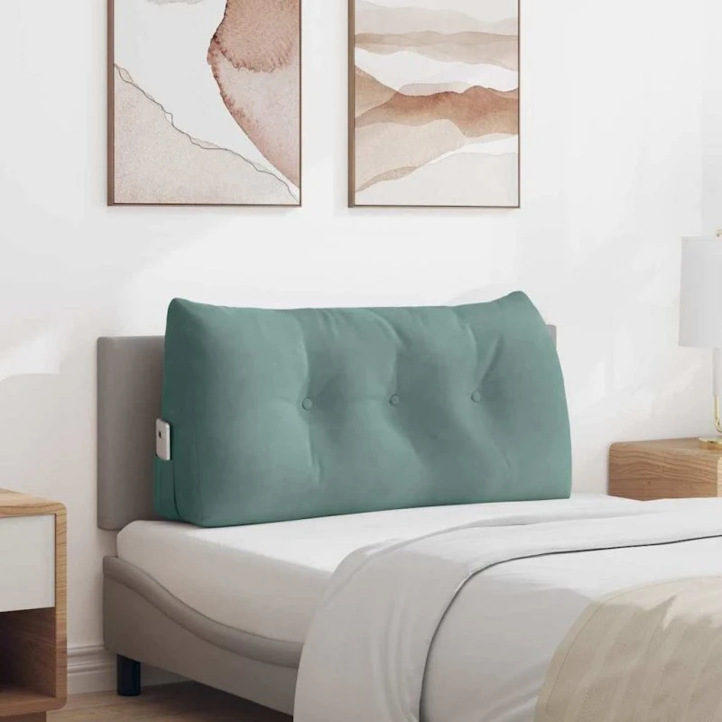vidaXL Rygpude Havgrøn 100 x 24 x 50 cm Fløjl