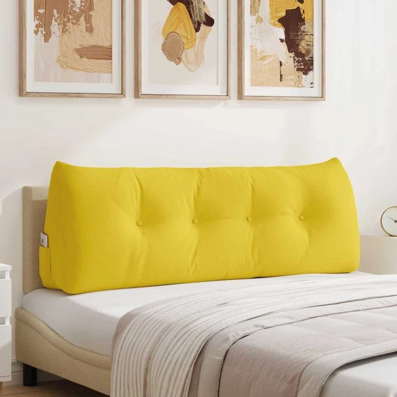 vidaXL Rygpude Lys Gul 140 x 24 x 50 cm