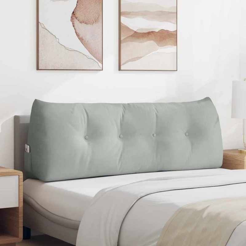 vidaXL Rygpude Lysegrå 140 x 24 x 50 cm Fløjl