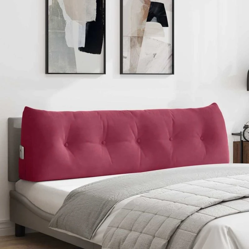 vidaXL Rygpude Vinrød 160 x 24 x 50 cm Fløjl