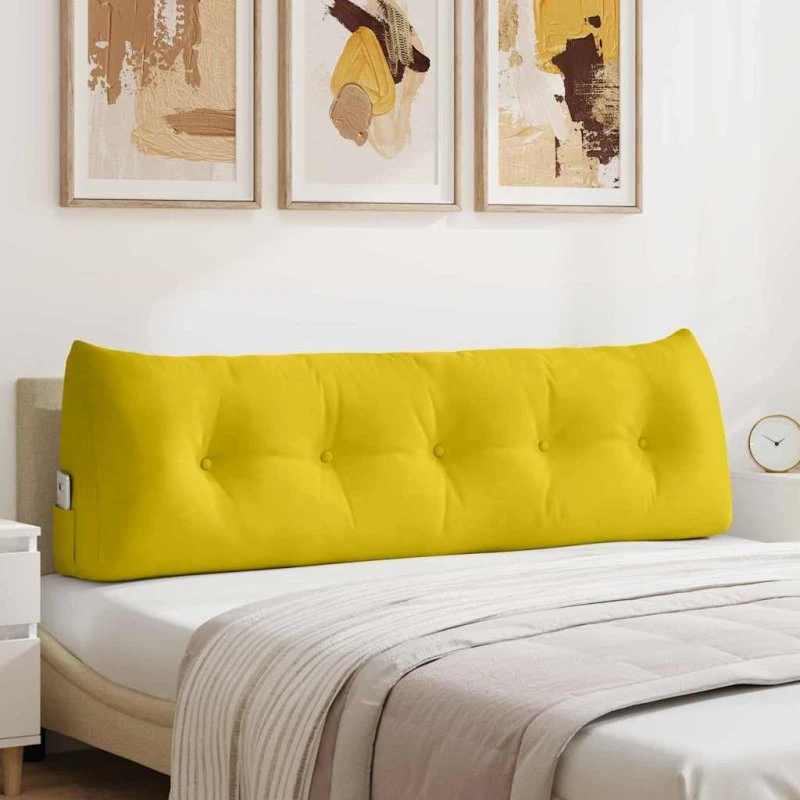 vidaXL Rygpude Gul 160 x 24 x 50 cm Fløjl