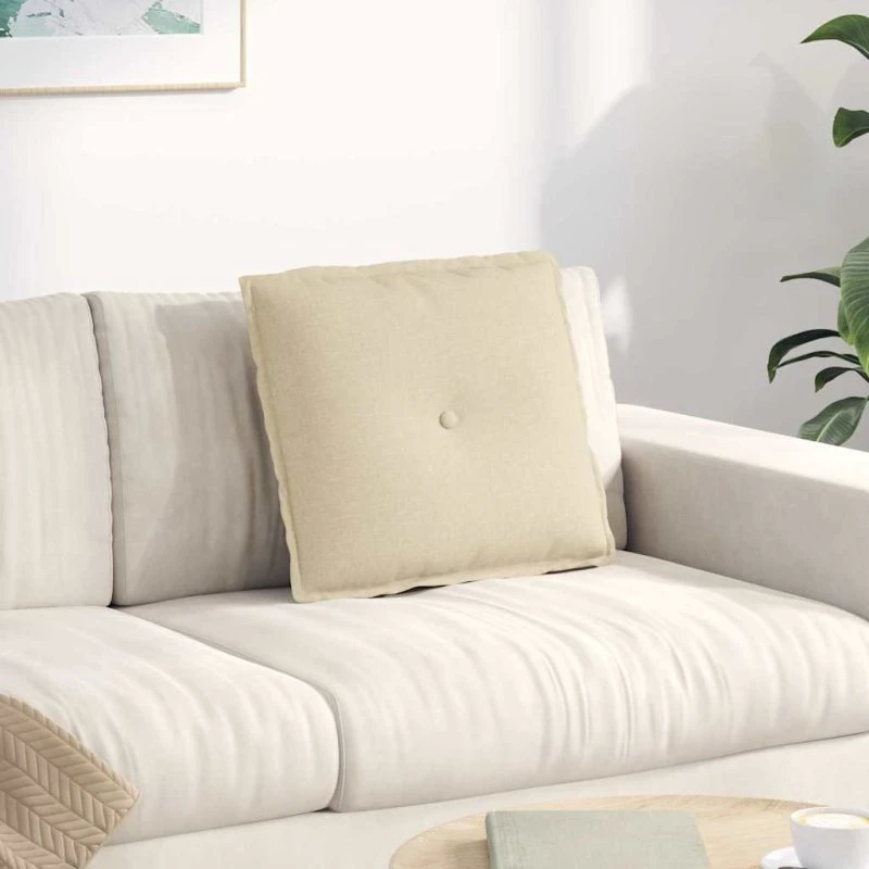 vidaXL Rygpude Creme 50 x 19 x 45 cm