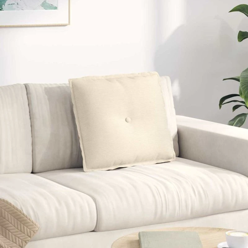 vidaXL Rygpude Creme 50 x 45 cm Velourstof