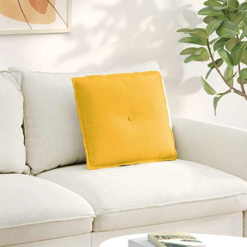 vidaXL Rygpude Lys Gul 50 x 45 cm Velourstof