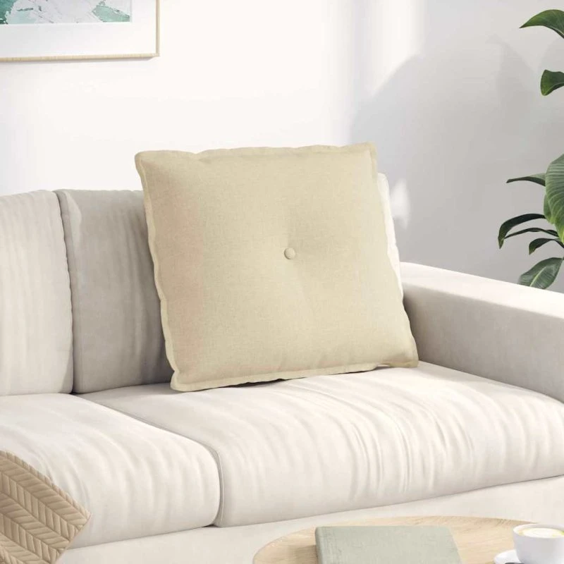 vidaXL Rygpude Creme 60 x 19 x 50 cm