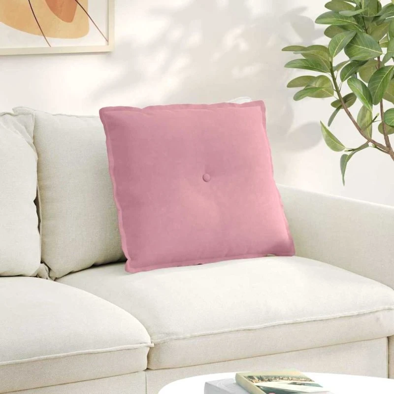 vidaXL Rygpude Lyserød 60 x 50 cm Cordfløjl