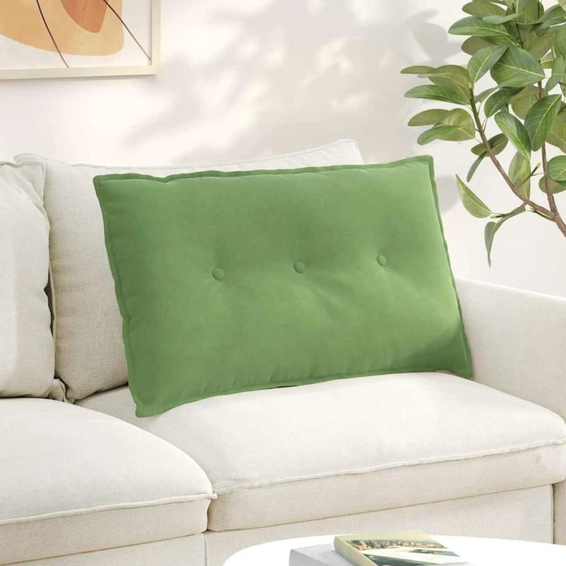 vidaXL Rygpude Lys Grøn 80 x 50 cm Cordfløjl