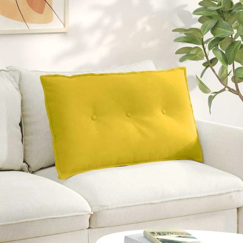 vidaXL Rygpude Gul 80 x 50 cm Cordfløjl