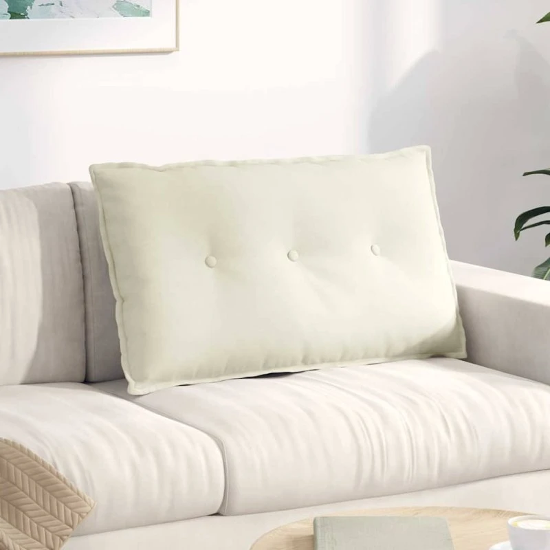 vidaXL Rygpude Creme 80 x 50 cm Velourstof