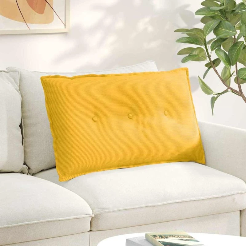 vidaXL Rygpude Lys Gul 80 x 50 cm Velourstof