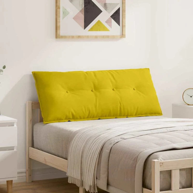 vidaXL Rygpude Gul 120 x 50 cm Velourstof