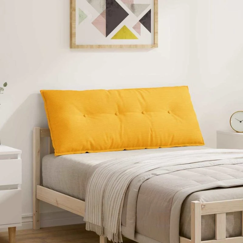 vidaXL Rygpude Lys Gul 120 x 50 cm Velourstof
