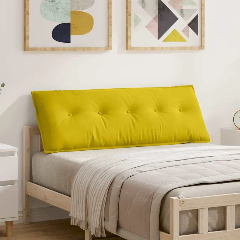 vidaXL Rygpude Gul 140 x 50 cm Cordfløjl