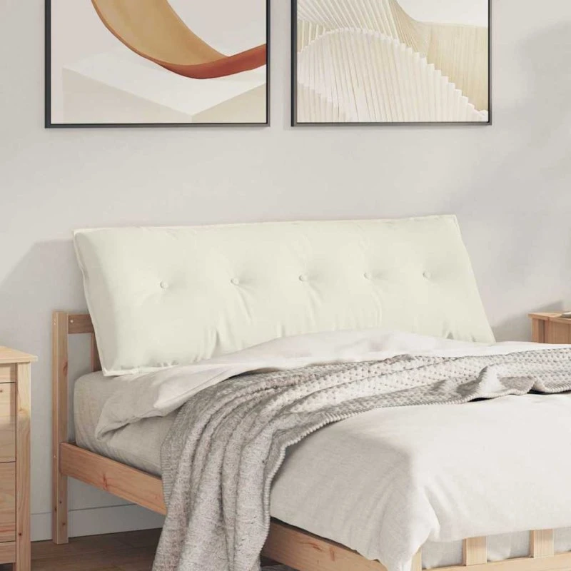 vidaXL Rygpude Creme 140 x 50 cm Cordfløjl