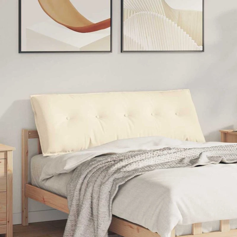 vidaXL Rygpude Creme 140 x 50 cm Velourstof