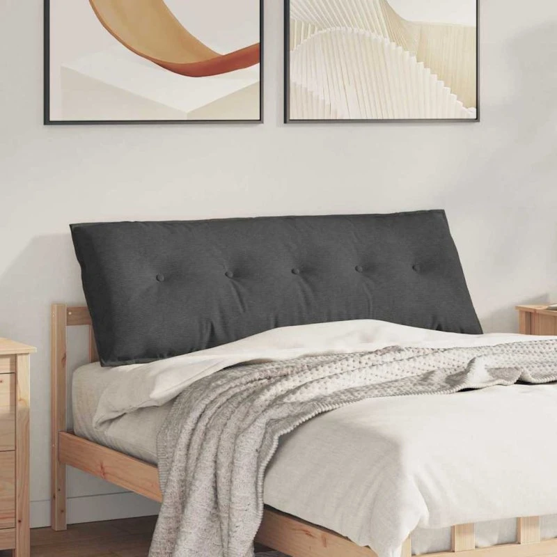 vidaXL Rygpude 140 x 50 cm Mørkegrå Velourstof