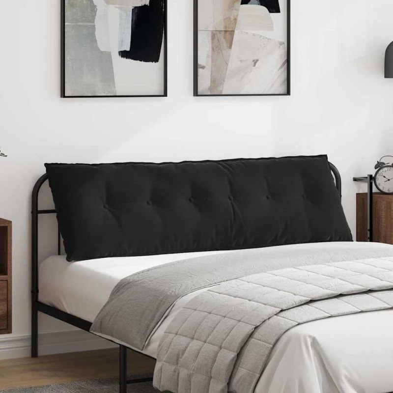 vidaXL Rygpude Sort 160 x 50 cm Cordfløjl