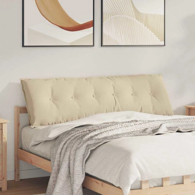 vidaXL Rygpude Creme 160 x 50 cm Mikrofiber