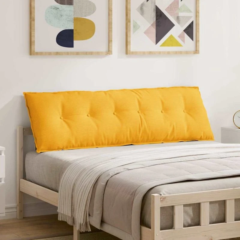 vidaXL Rygpude Lys Gul 160 x 50 cm Velourstof