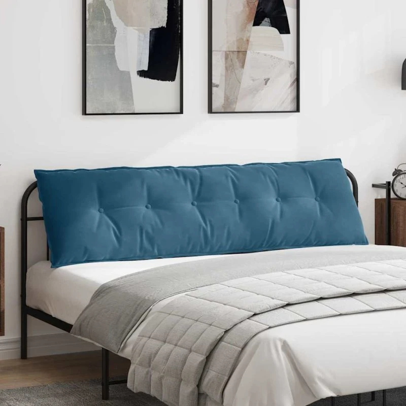 vidaXL Rygpude Blå 180 x 50 cm Cordfløjl
